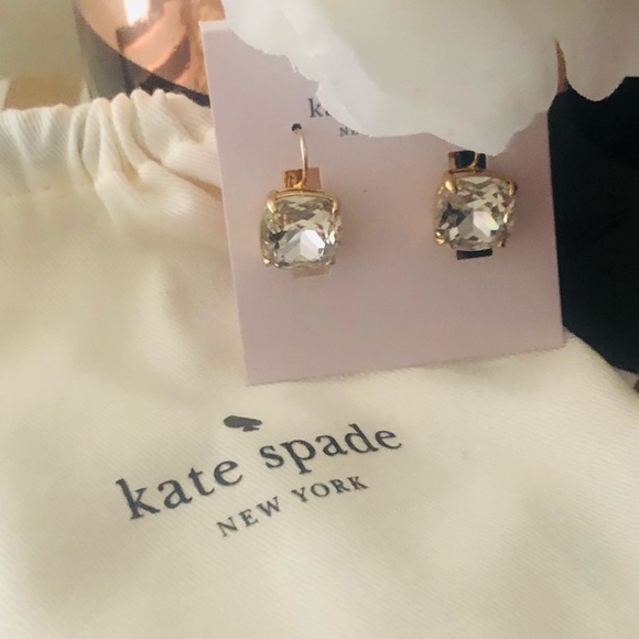 🎀 Kate Spade ♠️ Square Clear Zirconia Drop Earrings - Picture 5 of 10